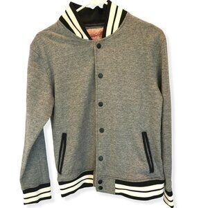 Brooklyn Cloth Mfg Co Trademark Women's Varsity Jacket Snap Front Sz Small Gray